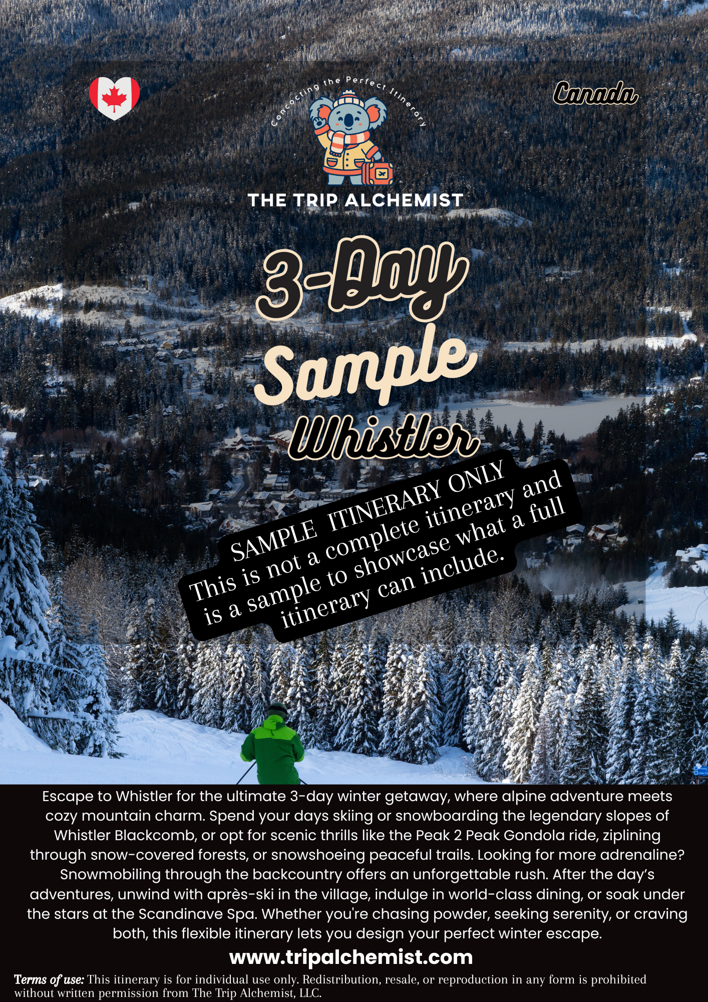 Free 3-Day Whistler Sample Itinerary