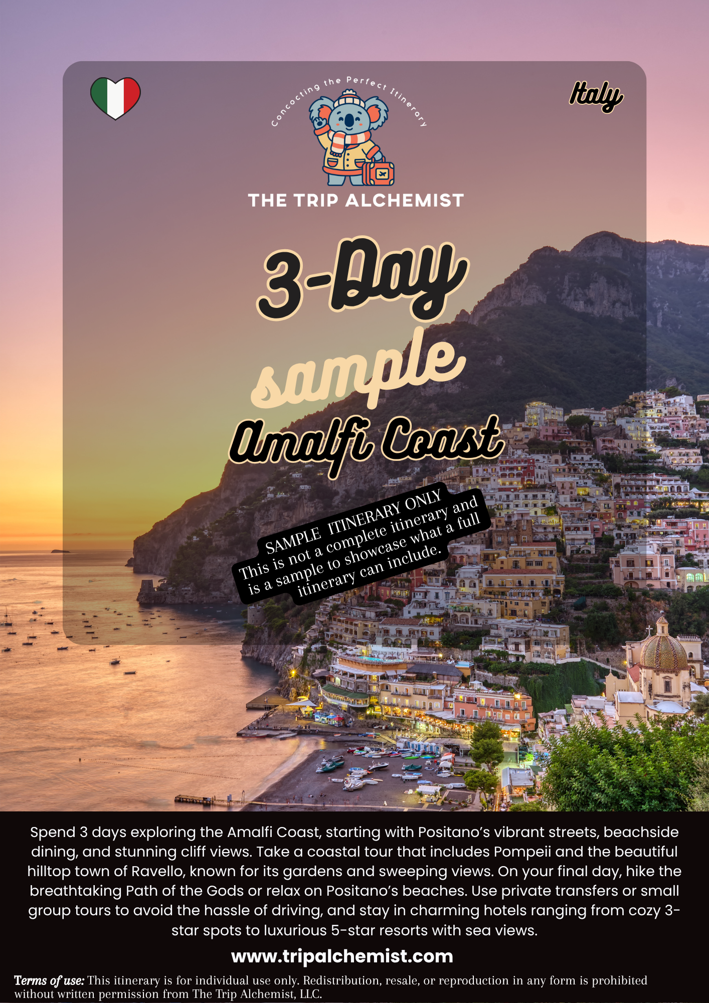 Free 3-Day Sample Amalfi Coast Itinerary