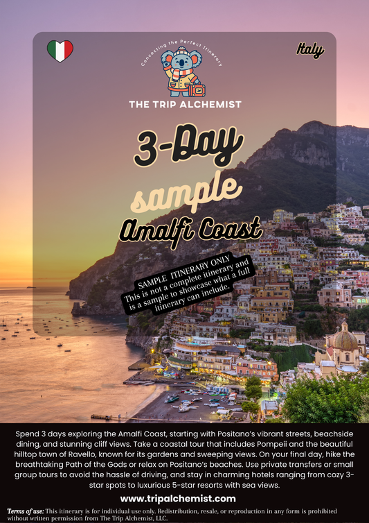 Free 3-Day Sample Amalfi Coast Itinerary